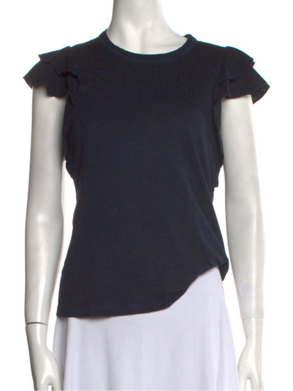 Veronica Beard navy ruffle t shirt